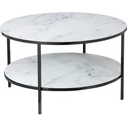 Couchtisch SALESFEVER "Caorle Coffeetable im minimalistischen Stil", schwarz-weiß (weiß, schwarz, schwarz, weiß), B:80cm H:45cm T:80cm, Tische, Couchtisch, Eleganz trifft Stil: Tischplatten in Marmoroptik