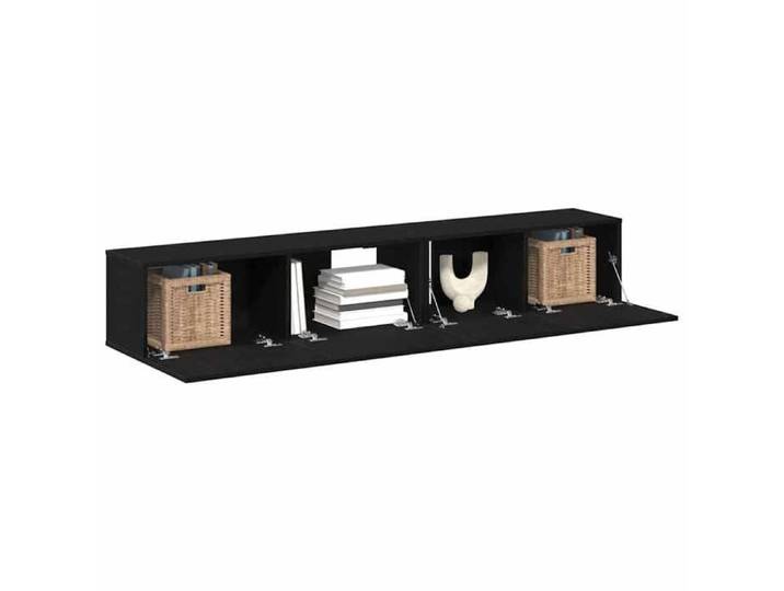 Printemps 2026 Soldes Armoire TV/TABLE TV - Noir - NEUF - Ensemble meuble TV 2 pcs Chêne noir Bois d'ingénierie 2_476084