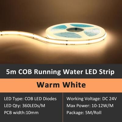 Inspired Living WS2811 COB Running Water LED Strip Light 24V With RF Remote Control 5m Ww Led Strip