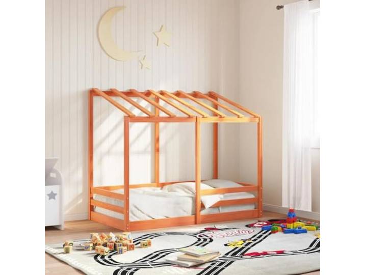 QZZCED Kinderbett aus massivem Kiefernholz mit Lattenrost und Lamellen, modernes Design und langlebige Struktur, um Räume zu optimieren und lustige Verstecke zu schaffen