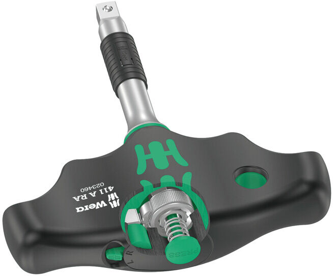 Tournevis adaptateur Wera 411 A RA à manche transversal et fonction cliquet, 1/4
