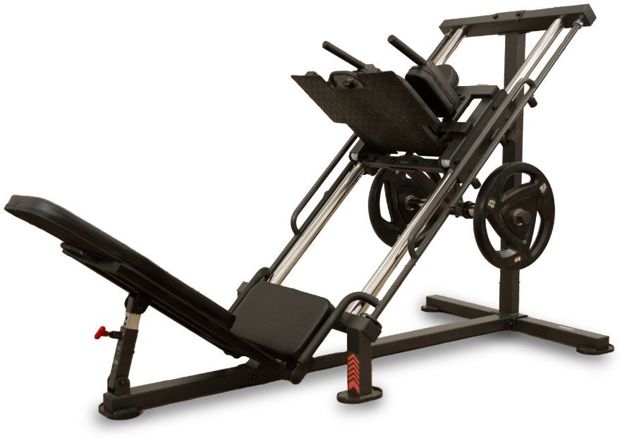 Máquina Hack Squat / Leg Press 45º BH Fitness: para trabalhar cuádriceps, isquiotibiales e glúteos de forma fácil e confortável para as costas