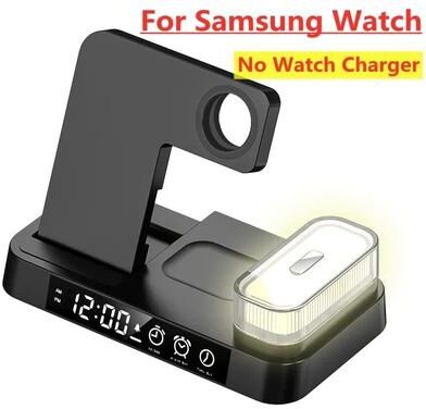 Uplifted Finds 30W 3 In 1 Wireless Charger Stand Pad Alarm Clock Night Light for Samsung Watch No Charger