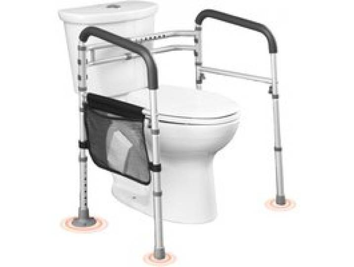 VEVOR Toiletten Sicherheitsgeländer Aufstehhilfe Toilette 136 kg Toilettensitz mit rutschfesten Griffen, Toilettenhandläufe mit verstärktem Aluminiumlegierungsrohr, für Schwangere Verletzte