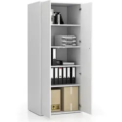 Büroregal mit LAYERS Tür, 800 x 600 x 1905 mm, weiß
