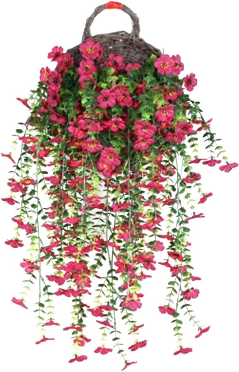 Kunstbloemen Slinger Hangende Wijnstokken Rozerood - 77 cm