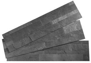 Aspect Charcoal Slate Peel and Stick Stone Backsplash 15 sq. ft. Kit - 15 Sq Ft Kit