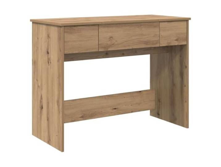Xhnifbn Schminktisch mit Spiegel Artisan-Eiche Optik 100x45x76 cm Kompakter Frisiertisch fürs Schlafzimmer mit zwei Schubladen und Spiegel für übersichtliche Kosmetikorganisation.