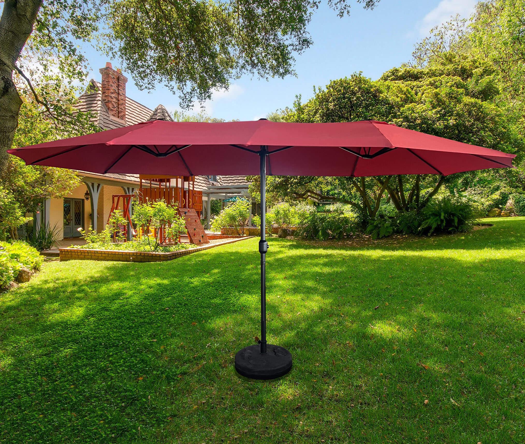 Gartenschirm - sonnenschirm - Marktschirm - Gastroschirm - terrassenschirm - TILIA - Rot - 460 cm - Großzügiger Schatten für entspannte Sommertage