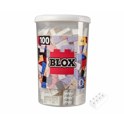 Simba 104118915 - Blox Steine in Dose, Konstruktionsspielzeug, 100, weiß