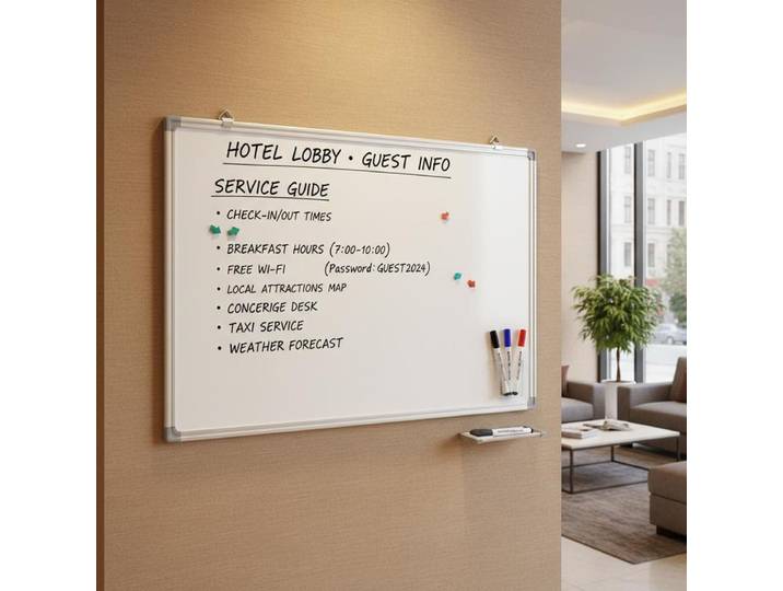Tableau blanc magnétique moderne avec cadre en aluminium 80x50cm, panneau mural d'écriture pratique pour bureau, maison, salle d'étude, panneau d'écriture magnétique mural, fournitures de bureau,