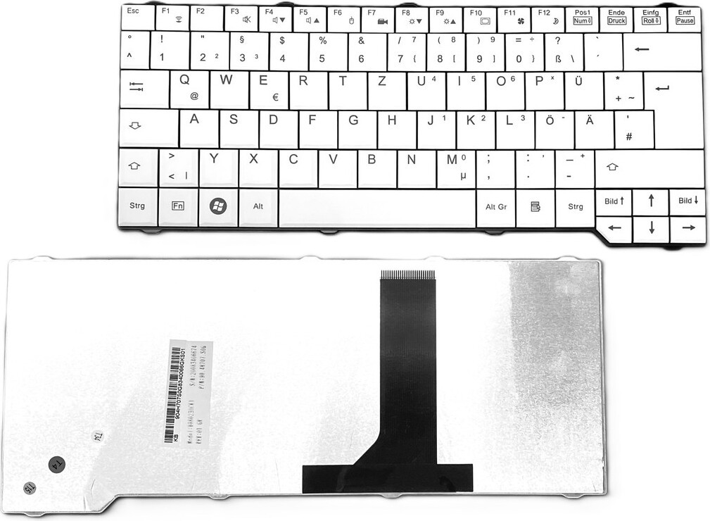 T-ProTek Wit toetsenbord compatibel met Fujitsu Siemens Esprimo Mobile D9510 en M9410