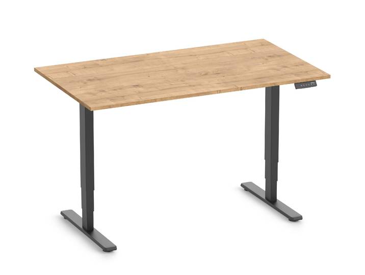FOKUS Gestell Schwarz, Tischplatte 1400 x 800 x 19 mm Eiche