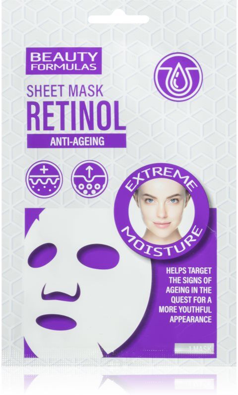 Beauty Formulas Retinol sheet mask with anti-ageing effect 1 pc