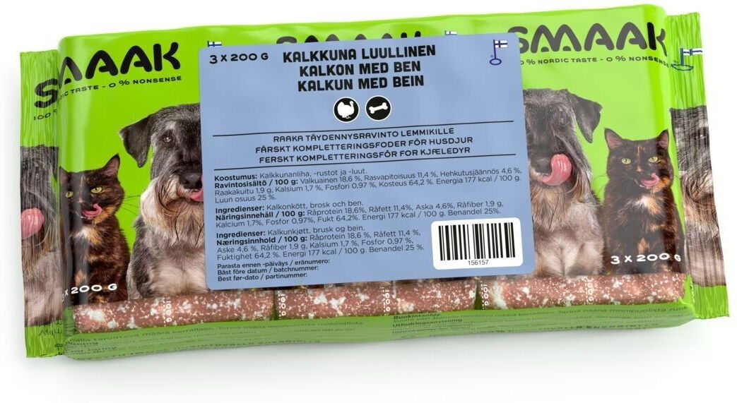 Smaak Raw Complementary Turkey Minced With Bones