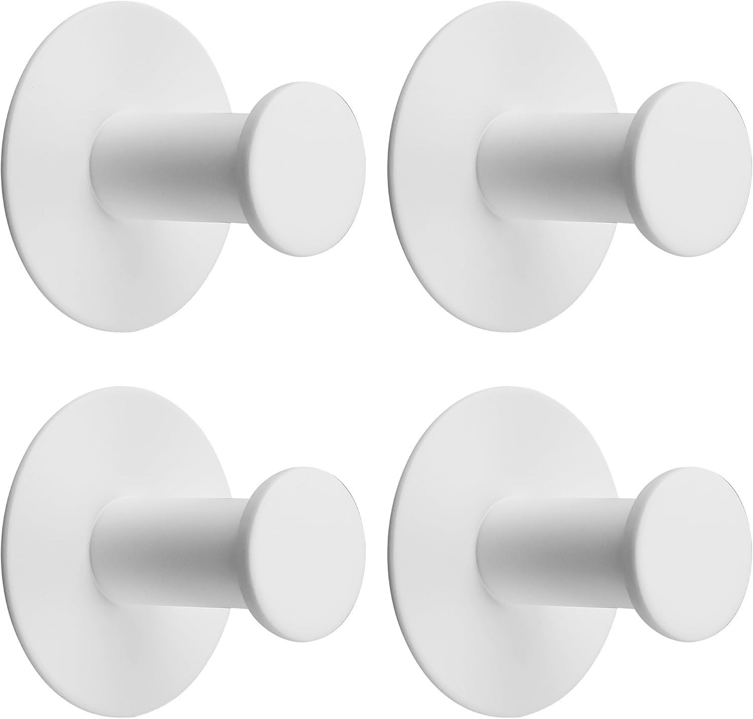 Set van 4 zelfklevende handdoekhaken - Wit - Ideaal voor badkamer en keuken