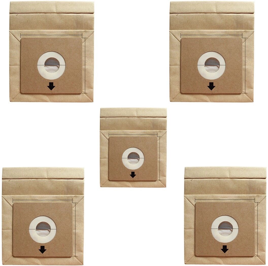 INF Staubsaugerbeutel 5er-Pack — braune Papier-Ersatzbeutel, kompatibel mit VC12S1-FC, JC606-120J und QZ11B