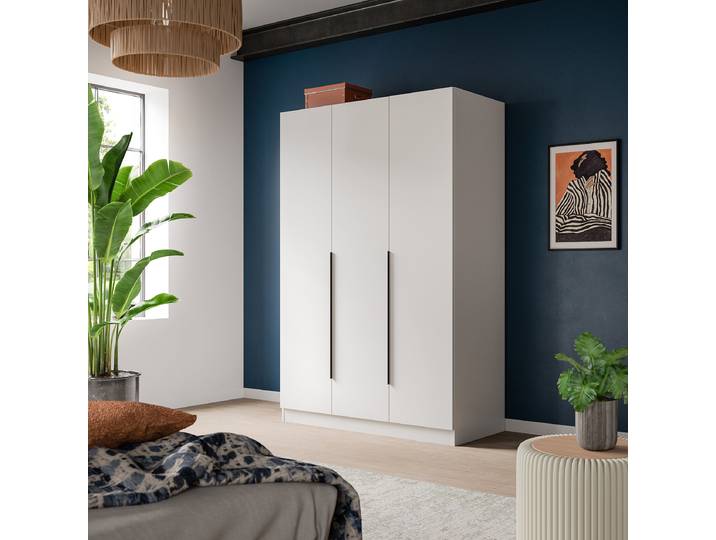 Armoire à portes battantes Copenhague 120cm Blanc/Blanc