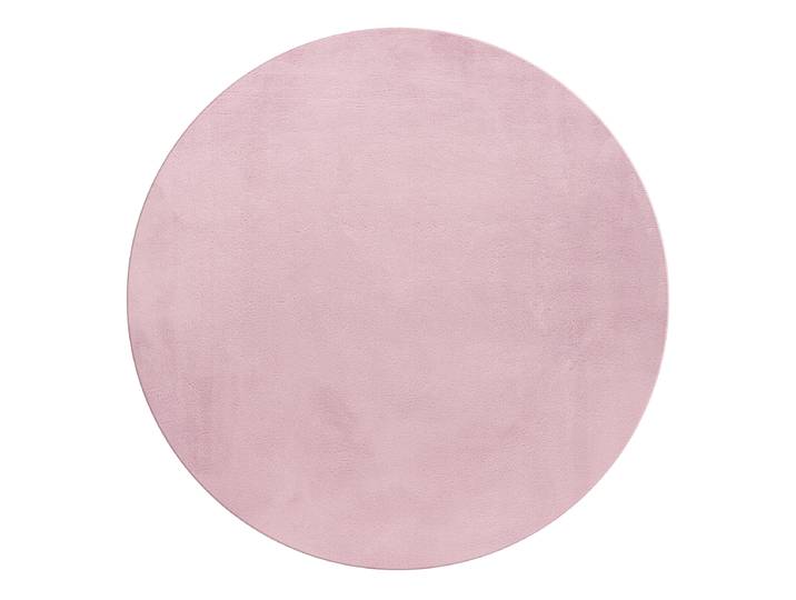 Kurzflorteppich Pouffy rund Pink/Rosa Ø 160cm Polyester