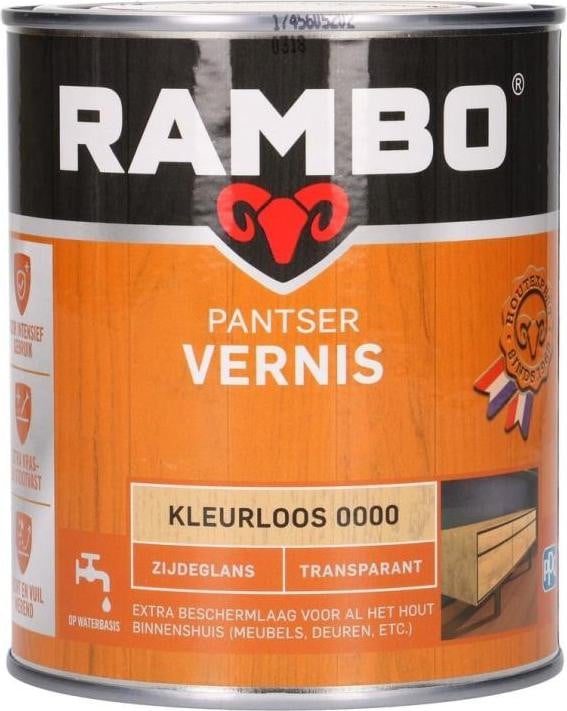 Rambo Transparante Watergedragen Houtbescherming Satin Glans 0,75 l