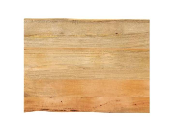 Keeushr Tischplatte Massivholz Mango 80x60 cm Mit Naturkante, 3,8 cm Dicke, Vielseitig Kombinierbar, Einfache Reinigung