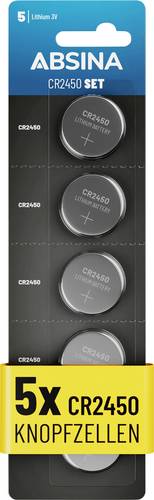 Absina Knopfzelle CR2450 3V 5 St. Lithium