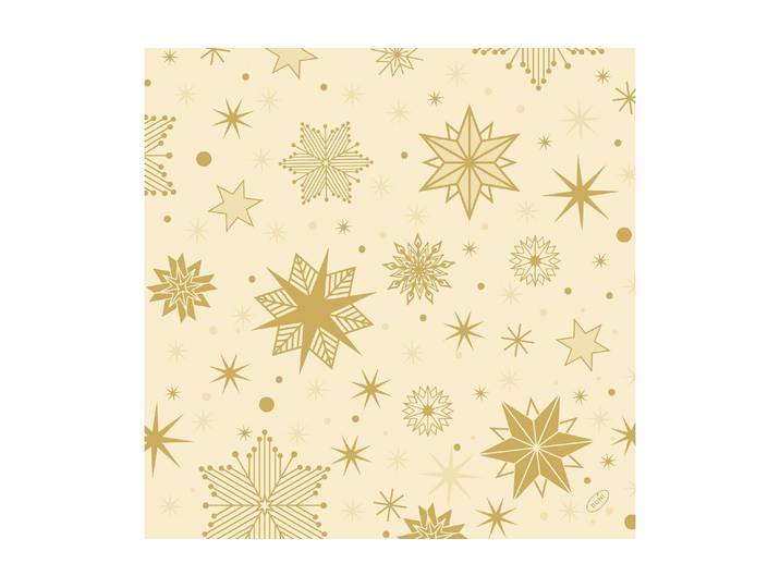 Papierserviette Duni Stargazing Cream, 40 x 40 cm, 50 Stück , beige (gelb, gold), B:40cm L:40cm, Servietten, Papierserviette