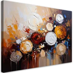 LEINWANDBILD Bunte Kugeln Kreise Beige 120x80cm