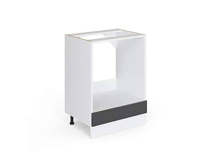 Vicco Herdumbauschrank R-Line, Anthrazit Hochglanz, 60 cm Backofennische · Ohne Arbeitsplatte · Höhenverst. Füße · Frei kombinierbar · Einfache Integration