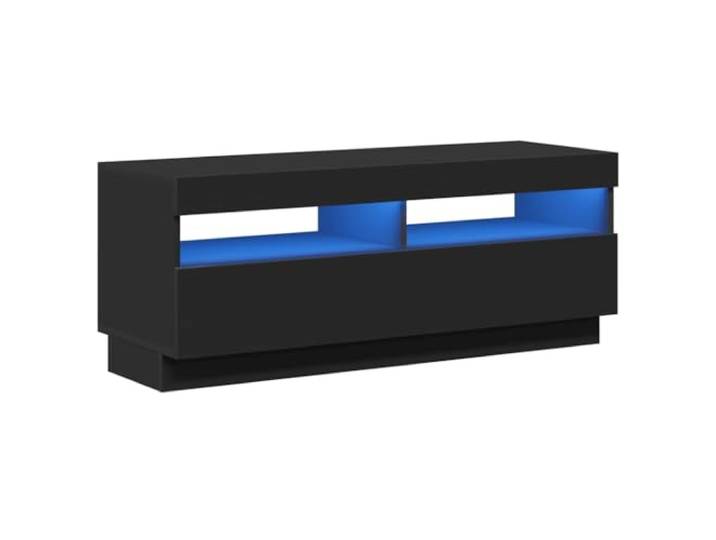 vidaXL TV Schrank mit LED-Leuchten Lowboard TV Möbel Tisch Board Sideboard Fernsehtisch Fernsehschrank HiFi-Schrank Schwarz 100x35x40cm