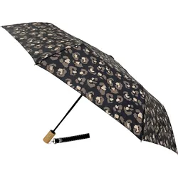 Regenschirm Leopard, automatisch, schwarz