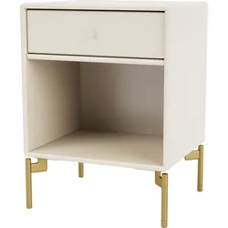Dream Nachtschrank hellbeige auf Messingbeinen