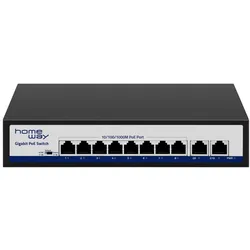 Homeway HW-INAPPOEGB10 (8 Ports), Netzwerk Switch, Schwarz