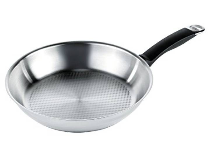 KUHN RIKON Silver Star Bratpfanne / Pfanne unbeschichtet aus Edelstahl mit Wabenboden, 26 cm, alle Herdarten inkl. Induktion, krosses und fettarmes Braten