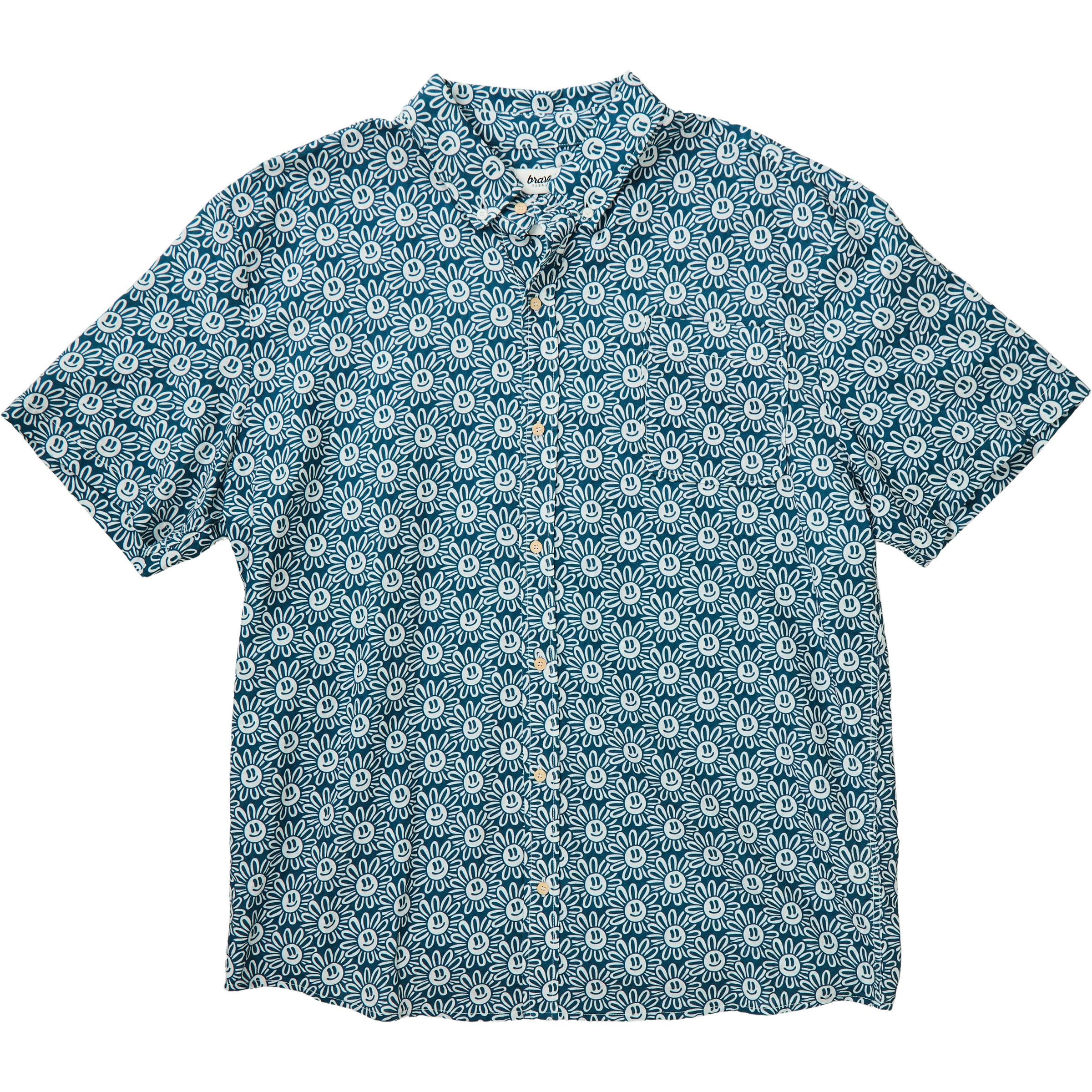 Brava Fabrics Asis Percales Daisy Boxy Herren Hemden blau Größe S Lifestyle Widerstandsfähig