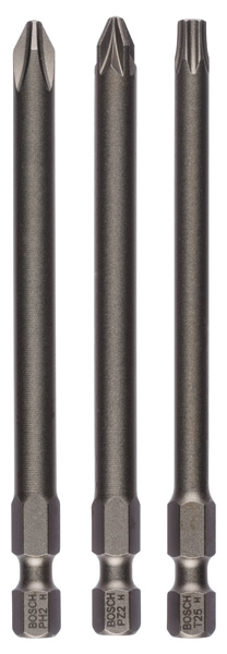 Bosch Schrauberbit-Set Extra-Hart, 3-teilig, PH2, PZ2, T25, 89 mm 2607001767