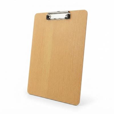 Relaxdays Klemmbrett Holzoptik, 6er Set, gummierte Metallklemme, HBT: 31,5x22,5x0,5 cm, DIN A4 Schreibunterlage, natur