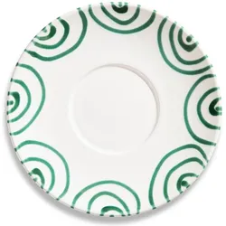 Gmundner Keramik Grüngeflammt, Unterteller Teetasse Maxima (Ø18cm), Untertasse, Mehrfarbig