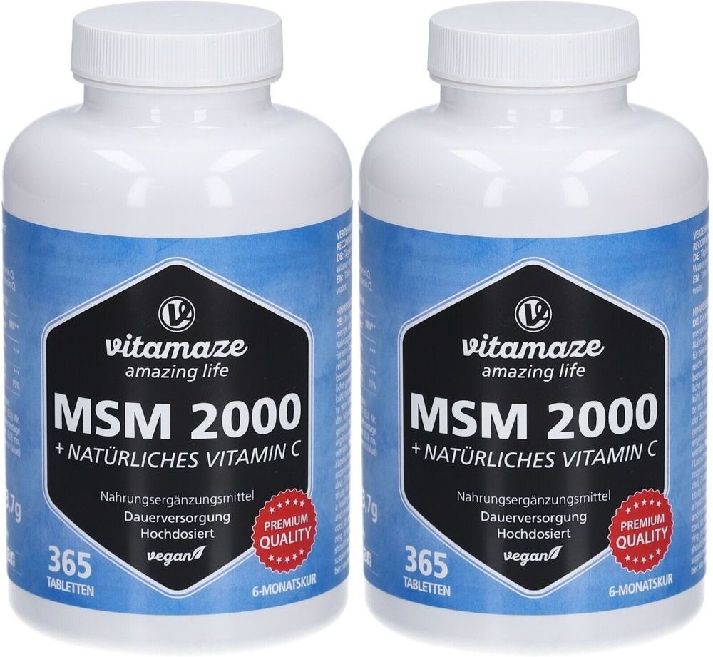 vitamaze MSM 2000+Vitamin C Acerola Extrakt Tabletten 2x 2x365 St