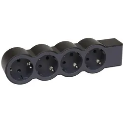 Legrand 694576 Flache Steckdosenleiste 4x Steckdose, ohne Kabel Kabel Farbe: Schwarz