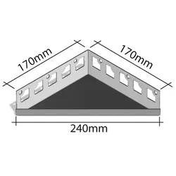 Eck-Duschablage (befliesbar) 240 x 170 x 170 mm