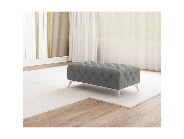 Repose-pieds I 120cm Gris Microfibre Enza: Gris