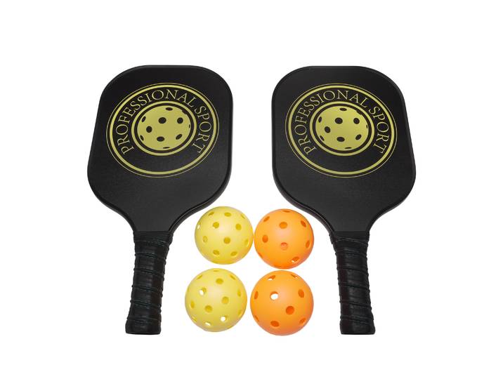 Pickleball Spielset 7-teilig schwarz/gelb