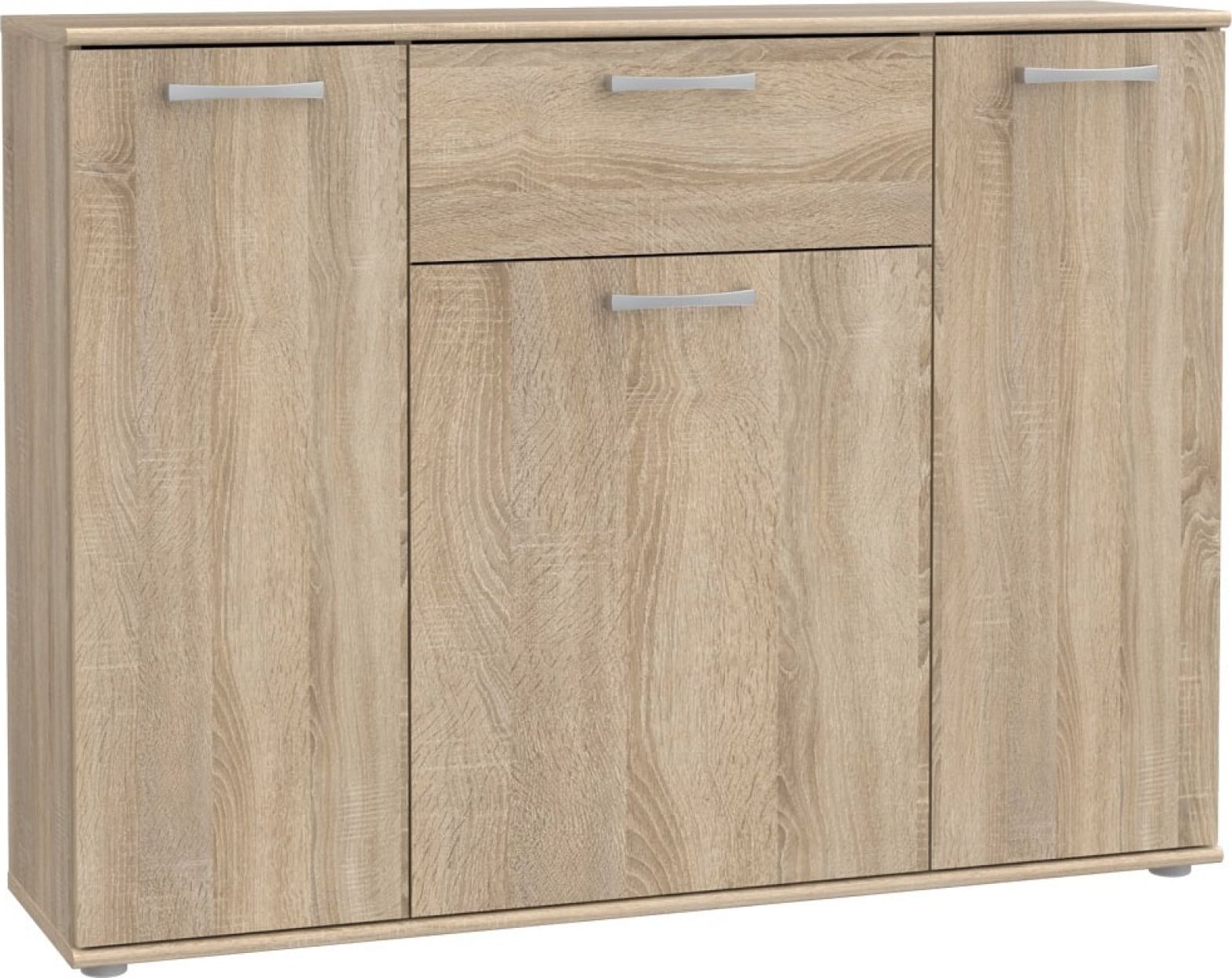 Furniture24 Kommode NIKO NIKK35 Dressoir met 3 deuren en 1 lade Sonoma eikenhout