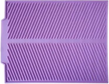 Discount Dollar Deals Kitchen Silicone Drain Pad, Storage Rack Holder, Durable Table Mat For Dish Drying Counter Protection purple l