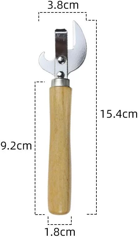 INF Ouvre-boîte Manuel avec Manche en Bois - Outil de Cuisine Multi-Usage
