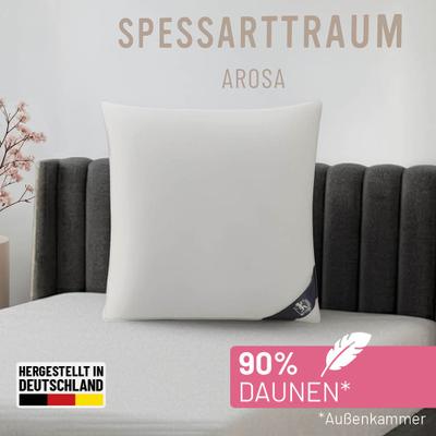 3-Kammer-Kopfkissen SPESSARTTRAUM "Arosa Kissen in 40x80 & 80x80 cm", weiß, B:80cm L:80cm, Bezug Außenkissen: 100% Baumwolle. Füllung Außenkammer: 90% Daunen, 10% Federn. Füllung Innenkammer: 100% Federn, Kopfkissen, Kissenfüllung durch den Downpass...
