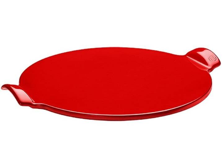 Pizzastein Emile Henry rot , rot, B:43,5cm Ø:36,5cm, Keramik, Backbleche, Pizzastein
