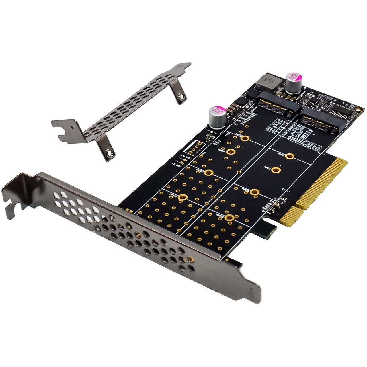 InLine PCIe Karte zu 2x intern NVMe M.2 Key M Bifurcation, PCIe x8