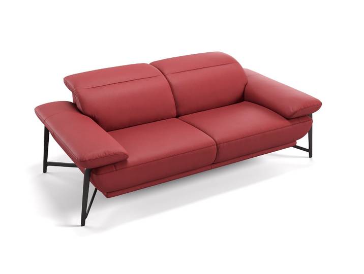 Leder Sofa BIANCO 2-Sitzer Couch Relaxsofa